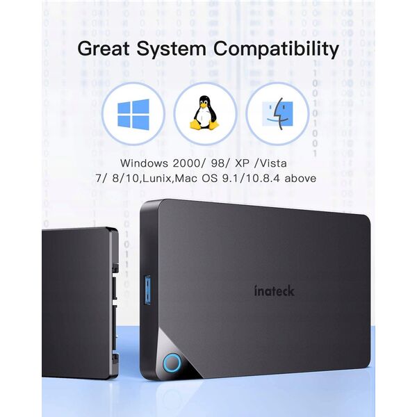 Inateck Festplattengehäuse 2,5" USB 3.0 SATA HDD und SSD
