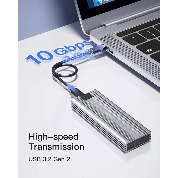 Inateck Festplattengehäuse NVMe M.2 USB 3.2 mit Kühlkissen