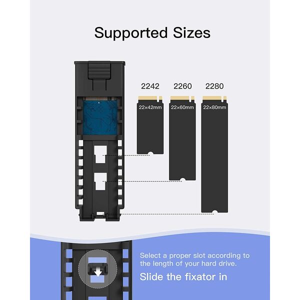 Inateck Festplattengehäuse NVMe M.2 USB 3.2 mit Kühlkissen