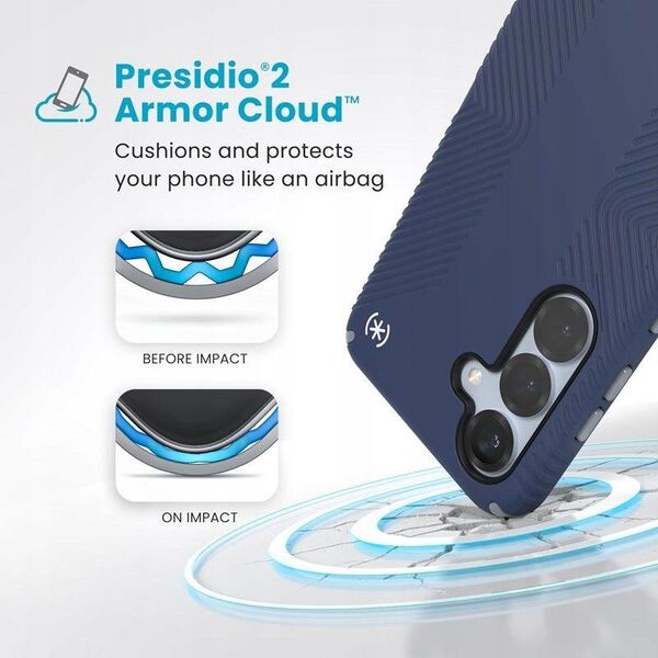 Speck Presidio2 Grip Magnet for Samsung Galaxy S25 / 24 (Coastal Blue/Dust Gray/White)
