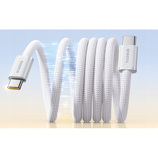 Kabel Baseus Dynamic 4 Pro 100W USB-C - USB-C magnetyczny 1m - biały