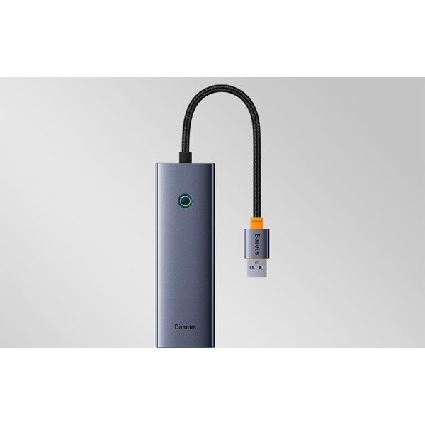 Stacja/replikator Baseus OS-Baseus UltraJoy Series 4-Port HUB Space Grey（USBA to USB3.0*3+RJ45*1）