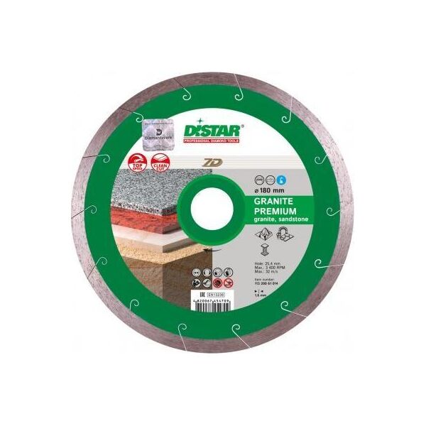 Di-Star TARCZA DIAMENTOWA DISTAR 230x1,6x8,5x25,4 Granit Premium