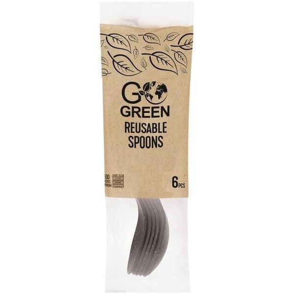 Επαναχρησιμοποιήσιμα κουτάλια Go Green 6 τεμ. μαύρα 4743115013638