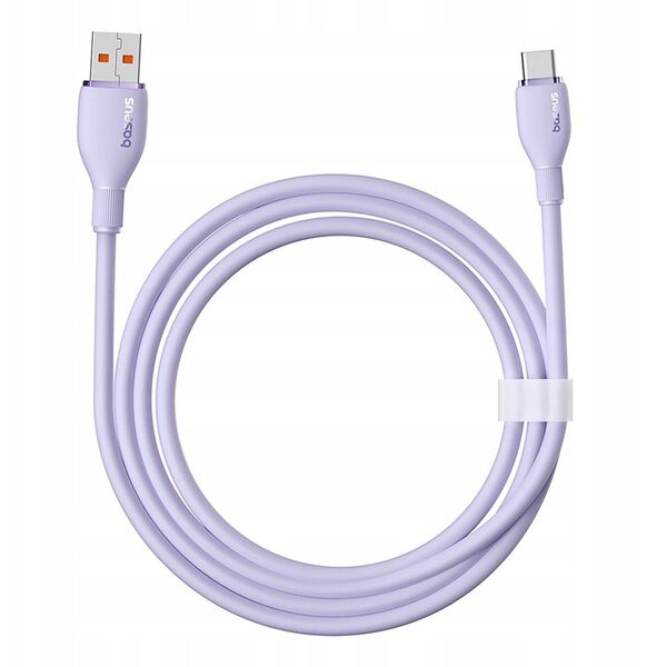 Kabel Baseus Pudding 100W USB-A - USB-C 2m - fioletowy