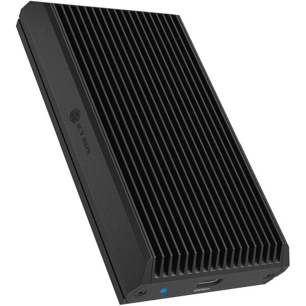 ICY BOX IB IB-1920M-C42 USB4 M.2 NVMe Gehaeuse USB4 Gen 3x2 Type-C up to 40 Gbit/s werkzeuglos Aluminium mit Waermeleitpad