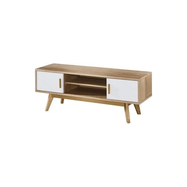 King Home Stolik RTV TRAVIS 120 dąb - MDF, fornir dębowy