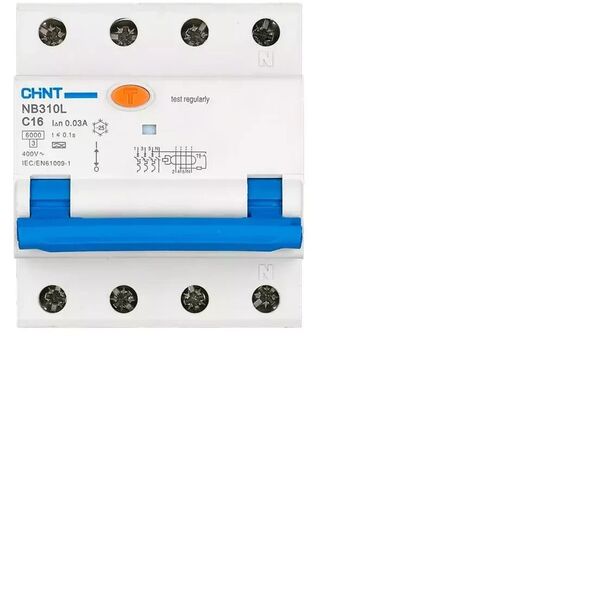 Διακόπτης κυκλώματος Chint Chint RCBO, NB310L/3N, 3P+N, C32, 30mA, A, 6kA NB310L3PN30MAA32C