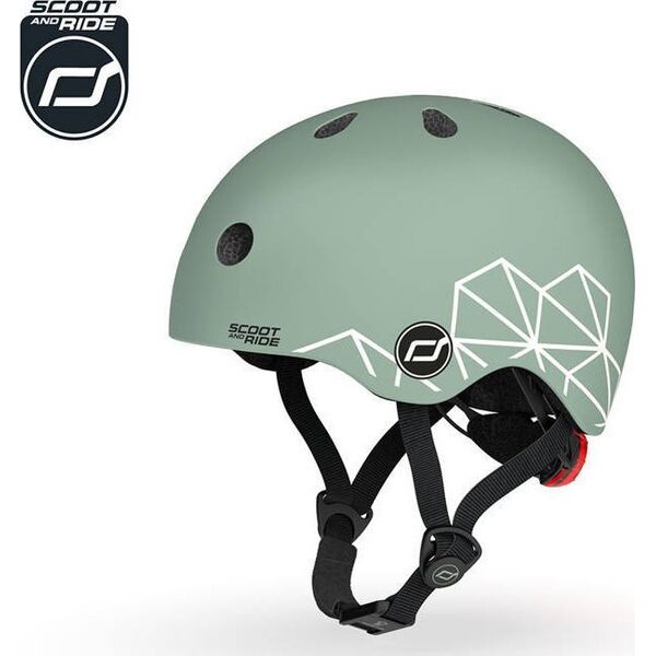 Scoot and Ride Kask dla dzieci 1-5 lat rozm. XXS-S, kolor: Green Lines