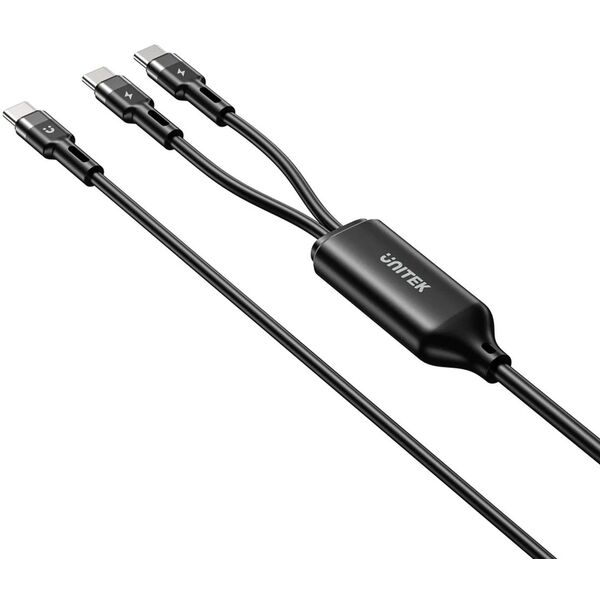 Unitek Kabel 2w1 USB-C PD 100W silikonowy 1,8 m