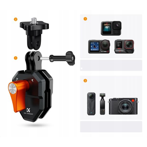 Uchwyt Klips Mocowanie Zacisk Na Szybę Owiewkę Motor Skuter Do Gopro 1/4"" / Kf31.169