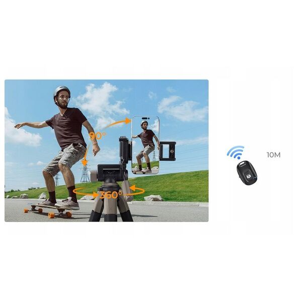 Statyw Fotograficzny Foto 190cm 4kg Uchwyt Na Telefon + Pilot / K&f Kf09.155