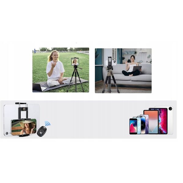 Statyw Fotograficzny Foto 190cm 4kg Uchwyt Na Telefon + Pilot / K&f Kf09.155