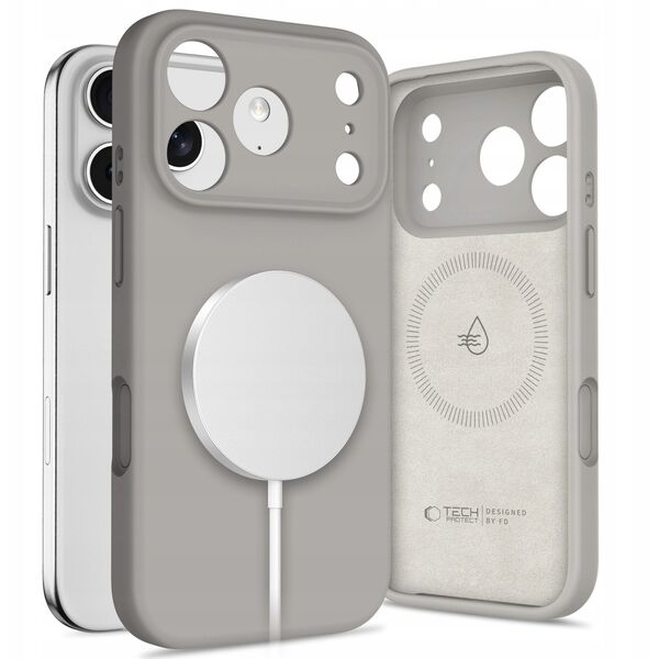 Etui Tech-Protect Silicone MagSafe do Apple iPhone 17 Pro Stone Grey