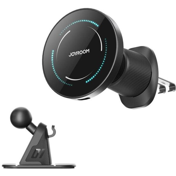 Uchwyt samochodowy Joyroom JR-ZS502 kompatybilny z MagSafe z ładowarką indukcyjną na kratkę nawiewu/deskę rozdzielczą - czarny