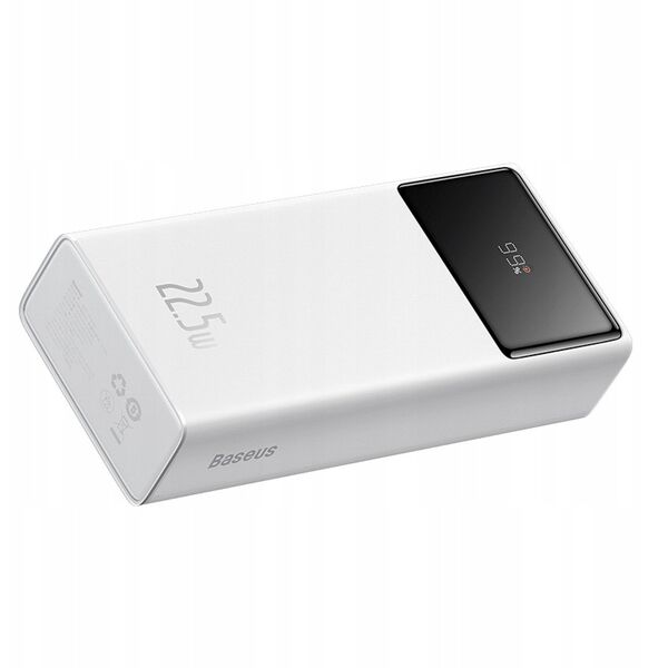 Powerbank Baseus EnerFill FP41 30000mAh 22.5W z kablem Baseus Simple USB-A - USB-C 3A 30cm - biały