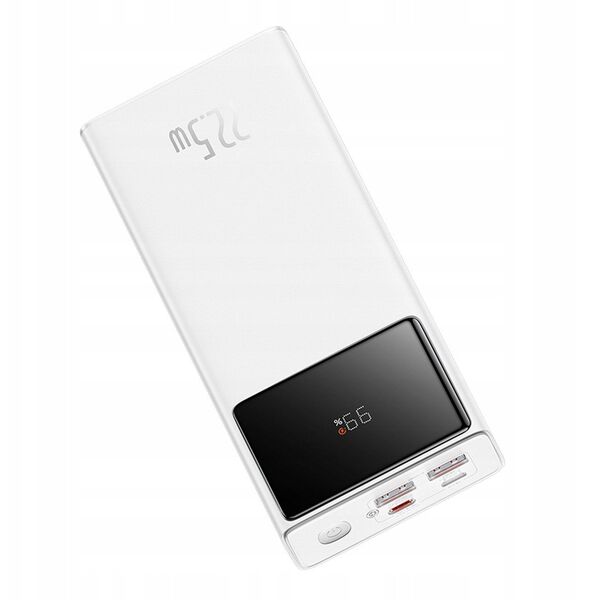 Powerbank Baseus EnerFill FP41 30000mAh 22.5W z kablem Baseus Simple USB-A - USB-C 3A 30cm - biały