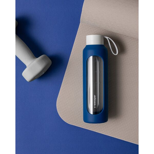 Szklana butelka Wessper B1 Borosilicate 500ml Navy Blue (WES260-500-NB-NEW)