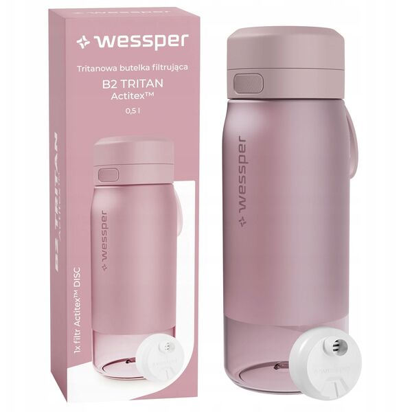 Butelka filtrująca Wessper B2 TRITAN Actitex™ 500ml Pink (WES273-500-PK_K)