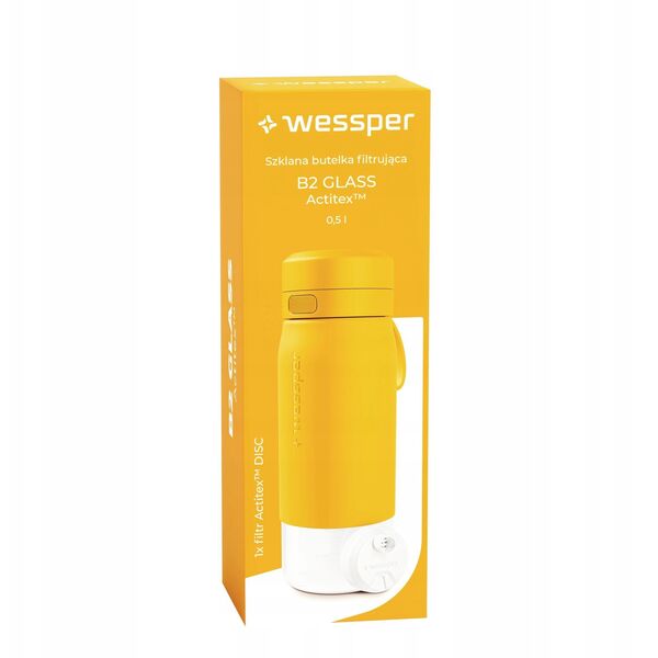 Butelka filtrująca Wessper B2 GLASS Actitex™ 500ml Yellow (WES270-500-YL_K)
