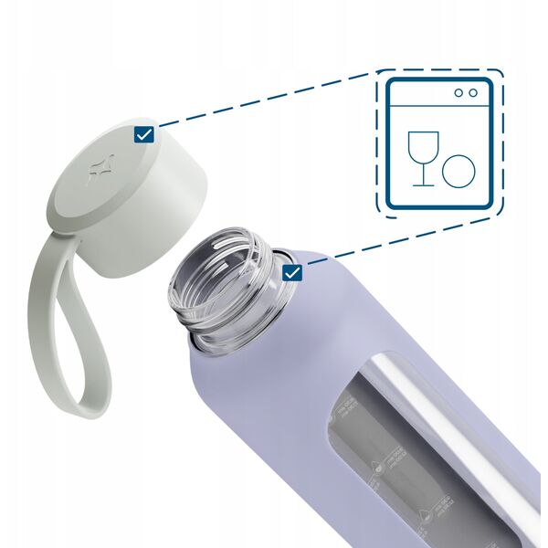 Szklana butelka Wessper B1 Borosilicate 500ml Lavender (WES260-500-VI-NEW)