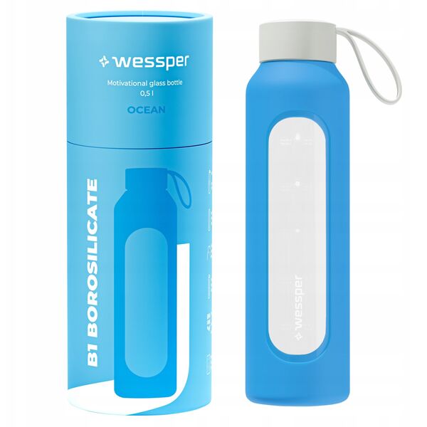 Szklana butelka Wessper B1 Borosilicate 500ml Ocean (WES260-500-OC-NEW)