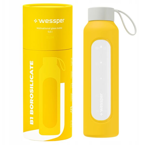 Szklana butelka Wessper B1 Borosilicate 500ml Sun (WES260-500-YL-NEW)