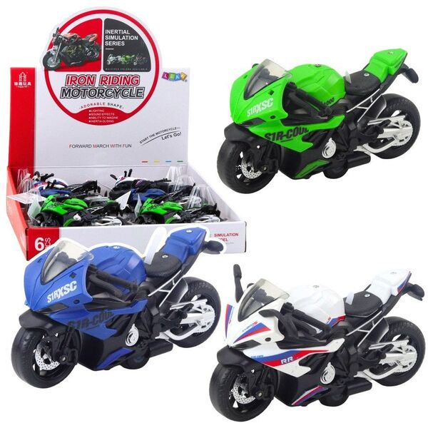 Motocykl Wyścigowy Sportowy Z Napędem Światła Dźwięki Mix LEAN Toys