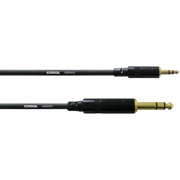 Cordial 3.5 mm stereo male - 6.3 mm stereo male audio cable, 1.5 m