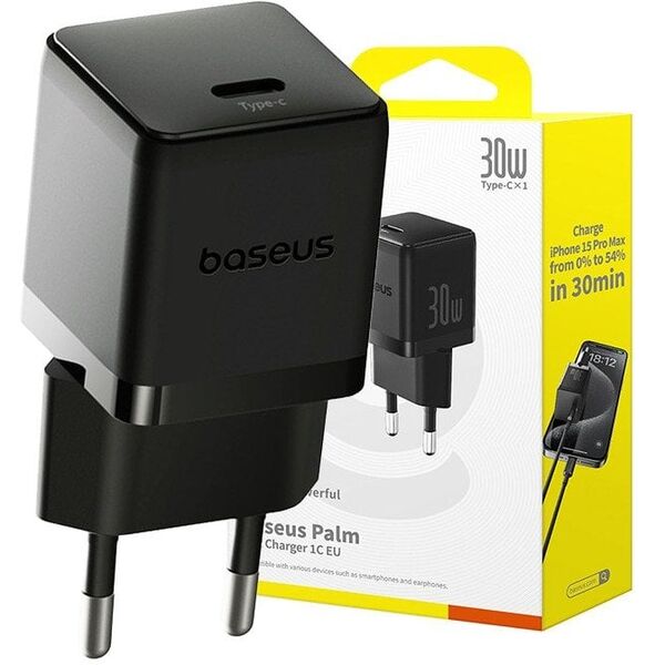 Baseus Palm USB C Ladegerät 30W EU schwarz