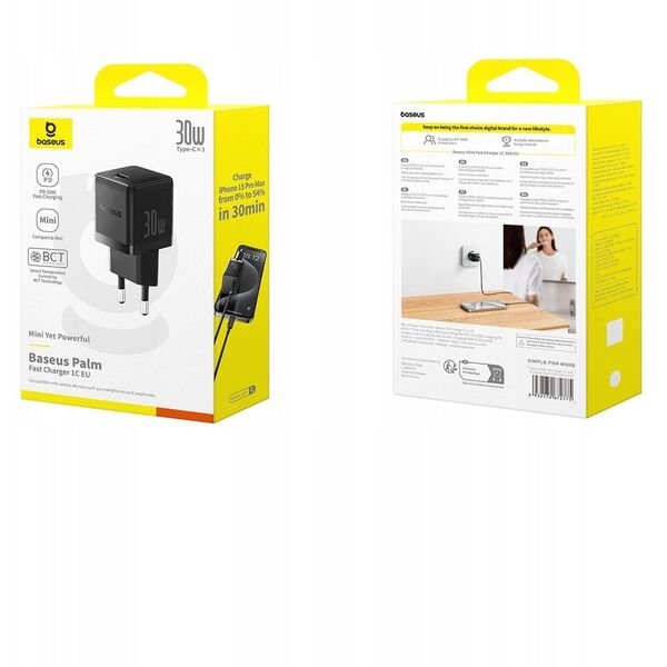 Baseus Palm USB C Ladegerät 30W EU schwarz