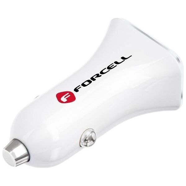 Ładowarka ForCell Ładowarka Samochodowa Forcell USB 3.0 + USB C Quick Charging + Power Delivery PD20W 4A CC-QCPD01 biała