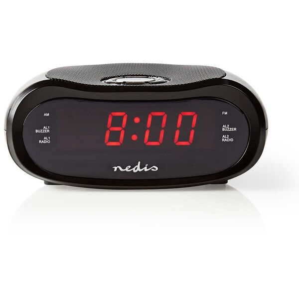 Radiobudzik Nedis CLAR001BK LED projekcja 2x budzik FM Czarny