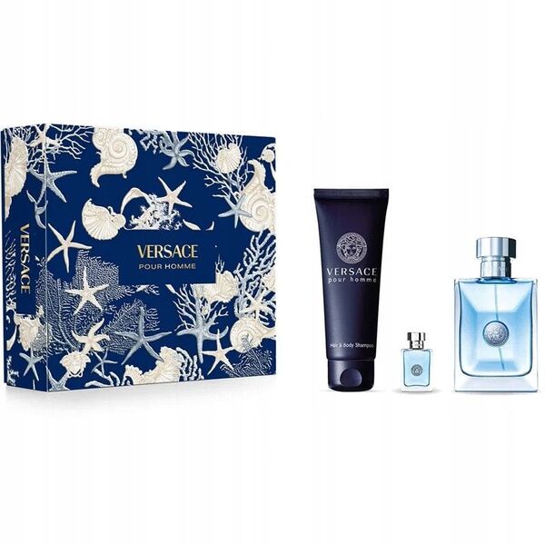 SET VERSACE Pour Homme EDT spray 100ml + EDT 5ml + SHOWER GEL 150ml