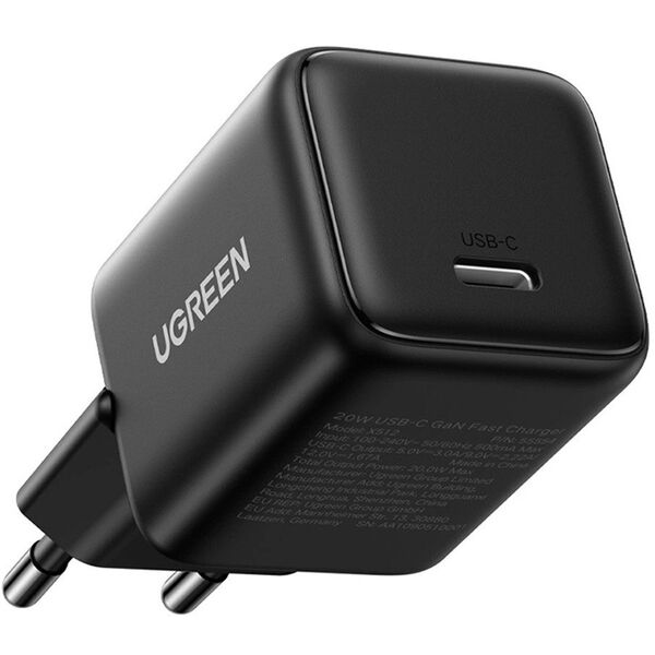 Ładowarka sieciowa UGREEN X513 30W GaN USB-C + kabel USB-C 1m czarna