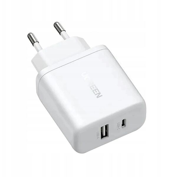 Ładowarka sieciowa UGREEN X227 20W GaN USB-A, USB-C biała