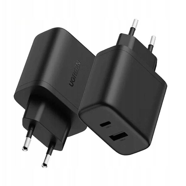 Ładowarka sieciowa UGREEN X227 20W GaN USB-A, USB-C czarna