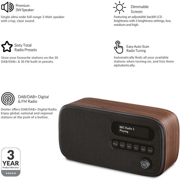 VQ Dexter radio. Walnut