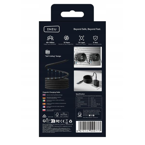 INIU Leopard Magnetic Cable 240W
