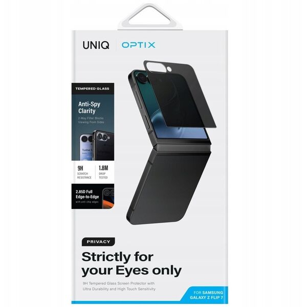 Szkło hartowane prywatyzujące UNIQ Optix Privacy do Samsung Galaxy Z Flip7
