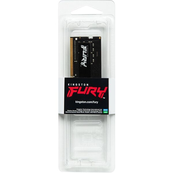 Kingston Technology FURY Impact, 4 GB, 1 x 4 GB, DDR3L, 1600 MHz, 204-pin SO-DIMM, Black
