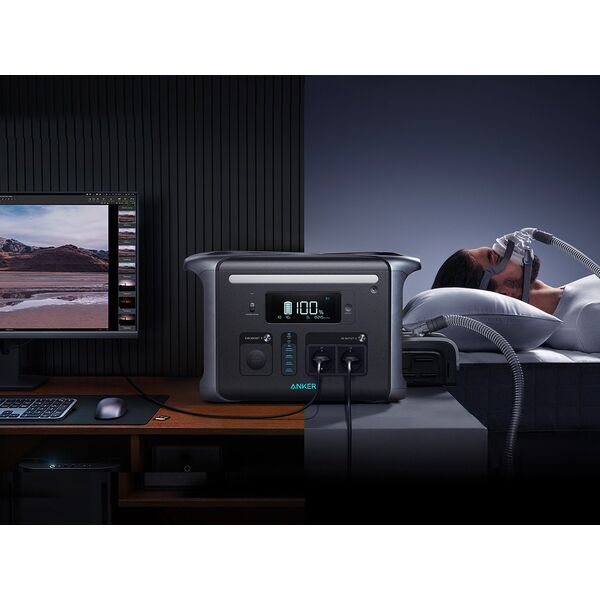 Anker PowerHouse 757 - Tragbares kraftwerk - 1.500.W - AC 220-240 / DC 11-30 V - Lithiumeisenphosphat - 1229 Wh - Ausgangsanschlusse: 13