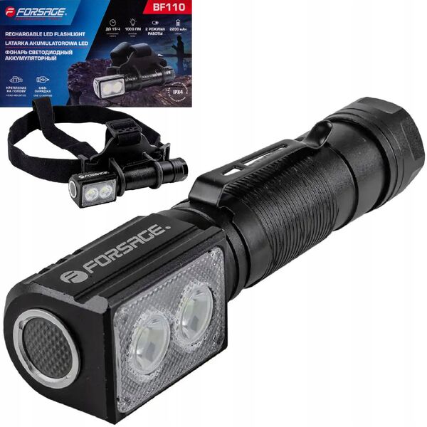 Φακός κεφαλής LED επαναφορτιζόμενος USB