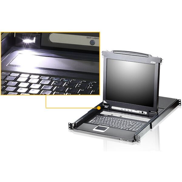 ATEN CL5708N przełącznik KVM Możliwości montowania w stelażu Czarny