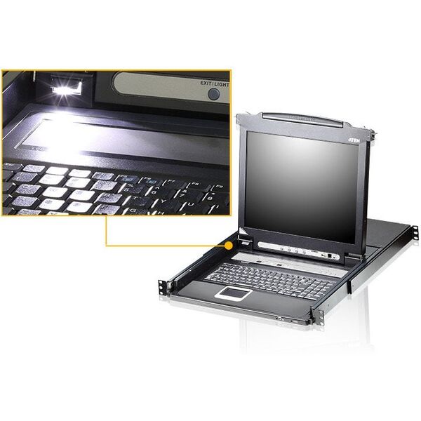 ATEN CL5708N przełącznik KVM Możliwości montowania w stelażu Czarny