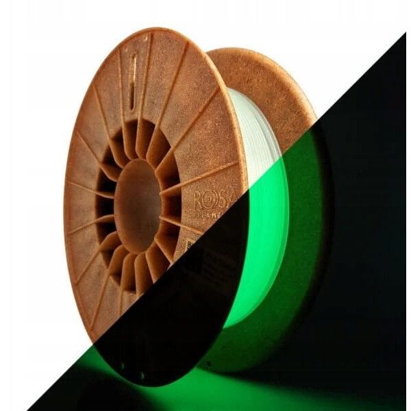 3D plastikas PET-G sviecianti tamsoje zaliai 1.75mm 0.5kg Rosa3D