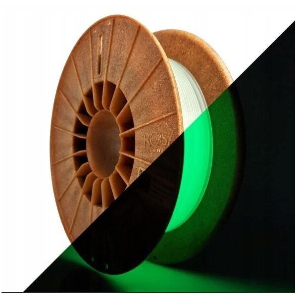 3D plastikas PET-G sviecianti tamsoje zaliai 1.75mm 0.5kg Rosa3D