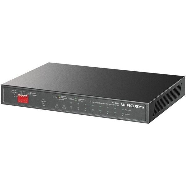 MERCUSYS switch MS110GMP (10xGbE,8xPoE+,111W,fanless)