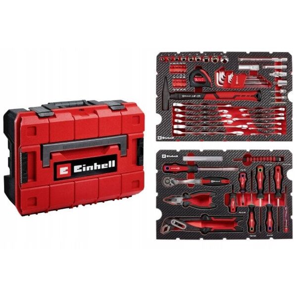 EINHELL work tool and accessory set, 3/8'', 1/4'', 1/2'', E-CASE case, 80 pcs.