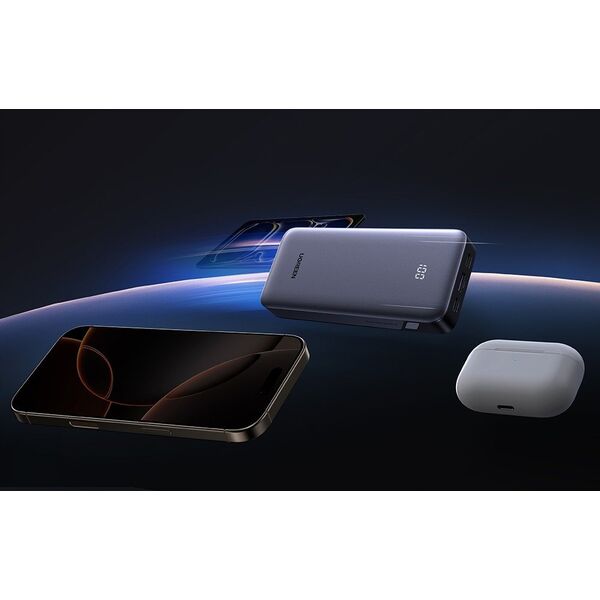Powerbank UGREEN PB532 20000mAh USB-A, 2xUSB-C 30W szary